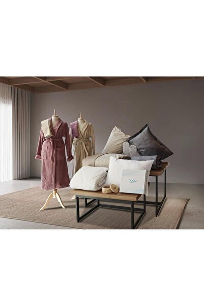 Doqu Home Evlilik Paket Silver Pudra Çeyiz Seti Nevresim Bornoz Seti