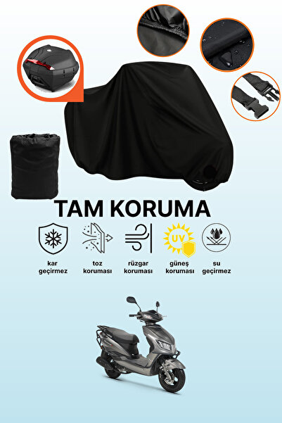 dokaca Rks Rosewood 50 Compatible Motorcycle Tarpaulin Compatible with Black ...