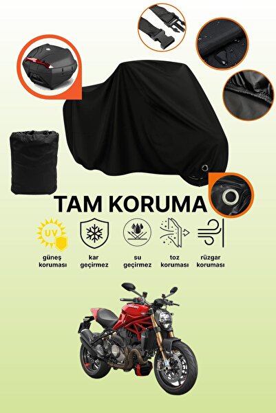 dokaca Black Rear Bag and Lock Compatible Ducati Monster 1200 Compatible Moto...