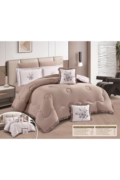 NAJMA A double summer bedspread made of soft microfiber, featuring a modern c...