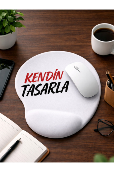 cekud tasarım baskı Kendin Tasarla Bilek Destekli Kesik Oval Mouse Pad | Ergo...
