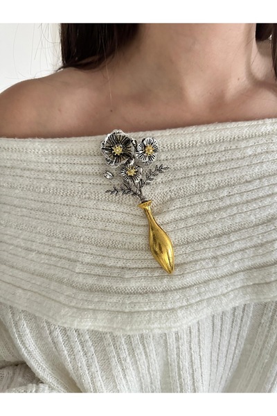 Charmist Kadın Zr çiçek tasarım broş