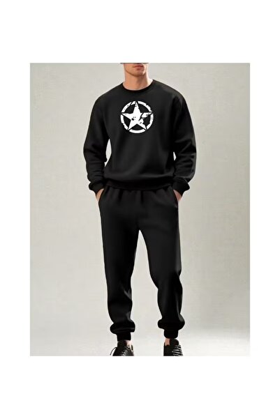 Massgai Unisex Cartoon Figure Star Printed Crew Neck Oversized Top and Bottom...