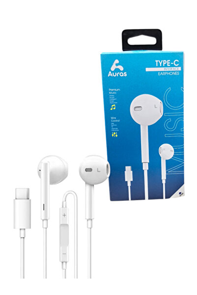 AUras Wired Type-C earphones for Apple phones with microphone for Samsung One...