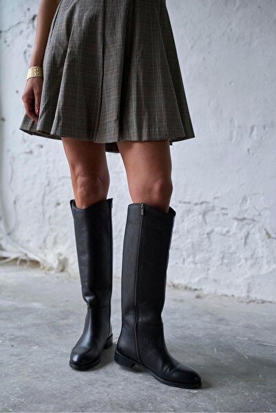 PELİN'İN AYAKKABILARI SAİNTS XL SİYAH DERİ ÇİZME