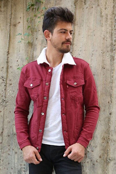 buğrahayalin Thick Sports Men's Casual Denim Jacket with Fur Inside and Snap ...