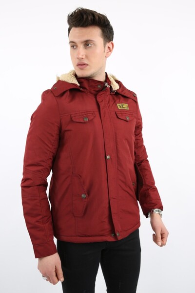 buğrahayalin Thick Men's Casual Coat with Fur Inside, Detachable Hood, and Si...