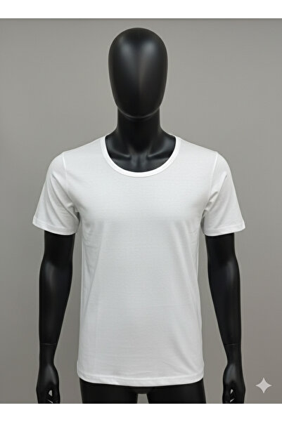 Generic Men's white cotton undershirt, 6 pieces