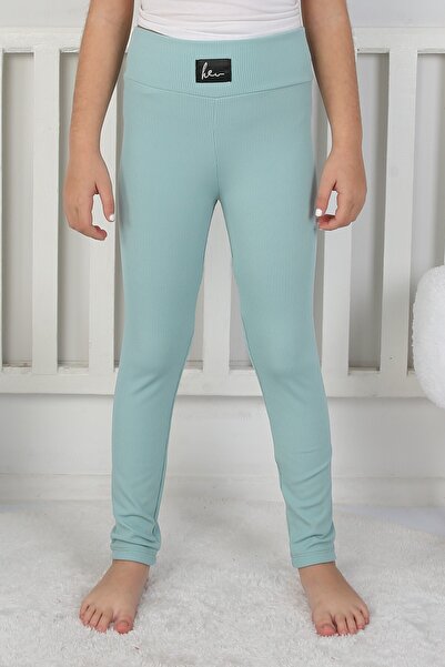 buğrahayalin Fleece-Lined Corded Fabric Girls' Casual Leggings with Fabric Em...