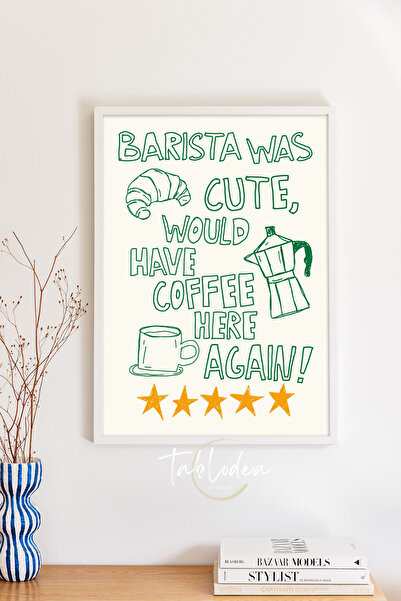 tablodea Poster înrămat cu decor minimalist pentru colțul de cafea, cu mesaju...