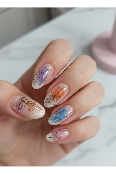 Sibelon 3D Kabartmalı Nail Art Sticker Kendinden Yapışkanlı Tırnak Sticker Ta...