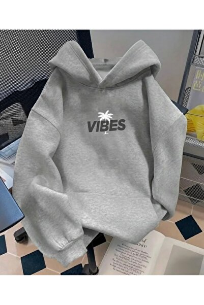 FUFLUNS Vibes Palm Tree Printed Oversize Unisex Women/Men Sweatshirt