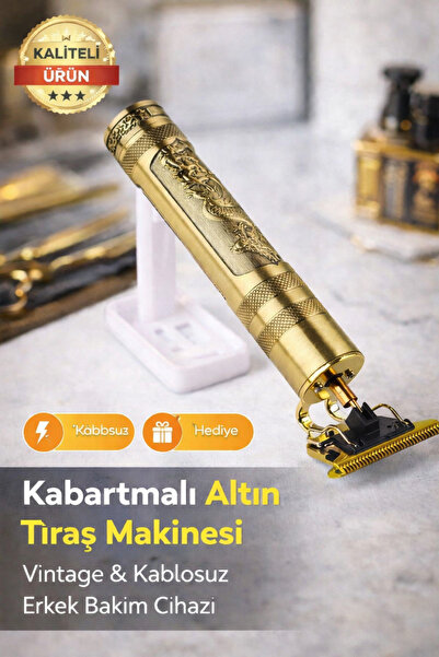 TeknoEser T9 Vintage Profesyonel Saç & Sakal Tıraş Makinesi – Şarjlı, Güçlü M...