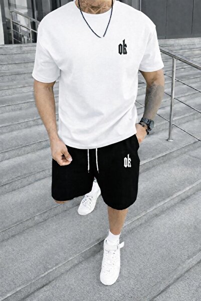 zeag SET TRICOU ȘI PANTALONI SCURTĂ CU IMPRIMEU ARBAȚI PENTRU BĂRBAȚI