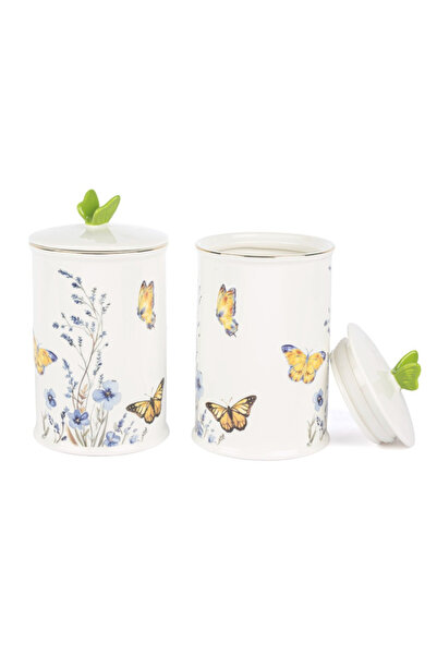 esdekor Butterfly lovers 2-piece jar 20cm kitchen boutique porcelain