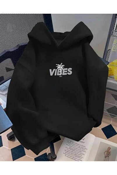 FUFLUNS Vibes Palm Tree Printed Oversize Unisex Women/Men Sweatshirt