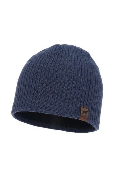 OEM Men's winter hat Bird, blue color, merino wool, Size 55-60