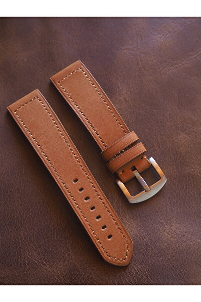 Ventum حزام ساعة من الجلد الطبيعي مقاس 16 مم متوافق مع اللون البني الفاتح