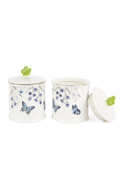 esdekor Butterfly lovers 2-piece jar 14cm kitchen boutique porcelain