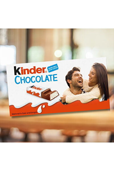Kinder 8'li Çikolata Fotoğraflı Kişiye Özel Hediye Çikolata Parti, Doğum Günü...
