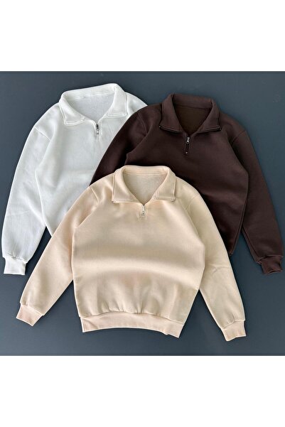 Beylerce 3 Zipper Collar Sweatshirts
