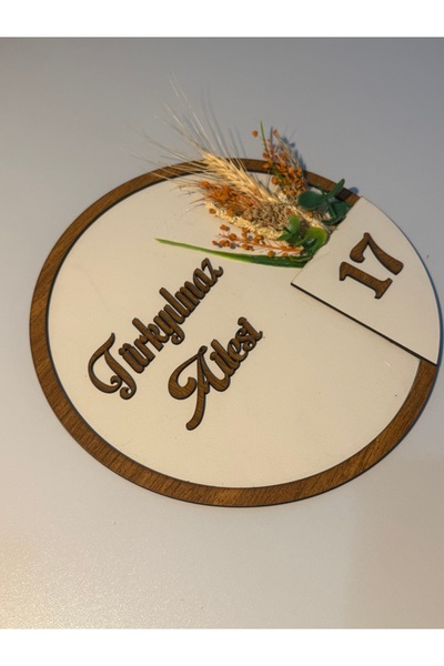 Pembe Ağaç Tasarım Atölyesi Kişiye Özel Çiçekli Ahşap Kapı Numarası – Kapı Sü...