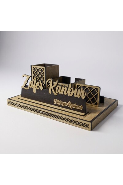 Grafiza Kişiye Özel Ahşap İsimlikli Kalemlik - Sonomo