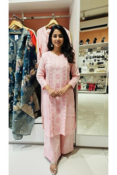 Generic Pink-cotton-chikankari