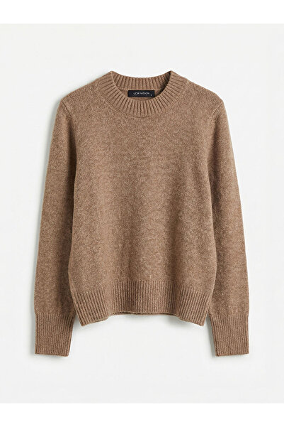 LC Waikiki Beige Crew Neck Women's Knitwear Sweater