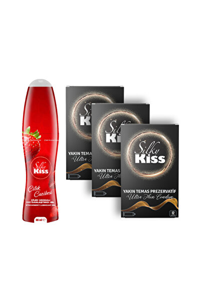 Silky Kiss Aromalı Gece Paketi 4 – Çilek Kayganlaştırıcı Jel ve 3 Kutu Yakın ...