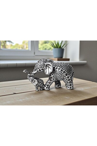 ELSELİFE Feng Shui İskandinav Anne Yavru Fil Biblo Heykel 11 cm Ev Ofis Masaü...