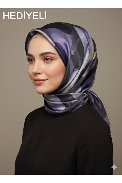 Levidor 90X90 Silk-Look Lilac Colored Scarf – Non-Slip Twill Stylish Design