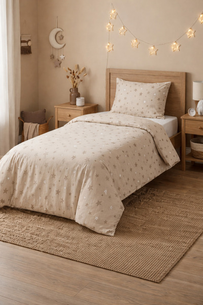 İsmail Gürel Tek Kişilik Lastikli Çarşaflı Nevresim Takımı | Pamuklu