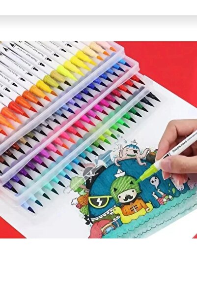 parti hediye sepeti Çift Uçlu Akrilik Marker Kalem Seti, Çift Taraflı Profesy...