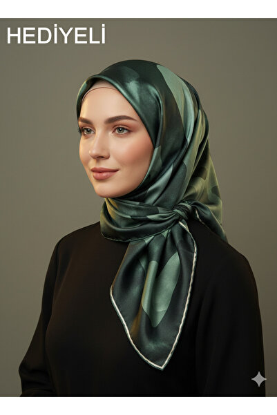 Levidor 90X90 Silk-Look Emerald Green Scarf – Non-Slip Twill Stylish Design