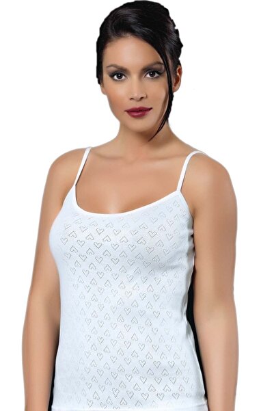 İki Yıldız Women's String Strap Cotton Perforated Undershirt 3-Pack 1303
