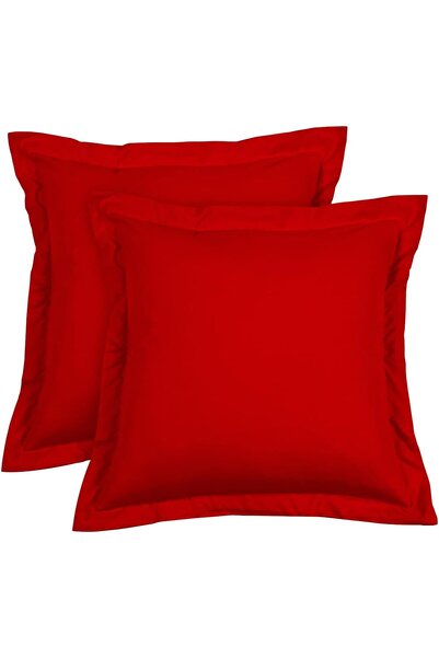 COM LIVING HOUSE Set of 2 pillowcases 70x70 cm red ranforce cotton