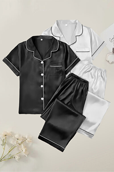 Sweet Dream Women Pajamas Set Short Sleeve Loungewear with Long Pants 2 Sets