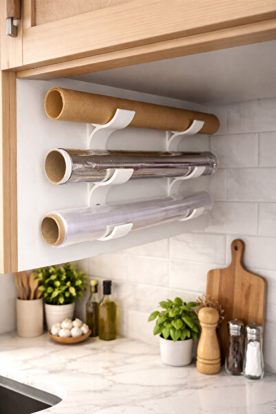 YAZAL3D Rulo düzenleyici askı, pişirme kağıdı, folyo, yağlı kağıt, streç askı...