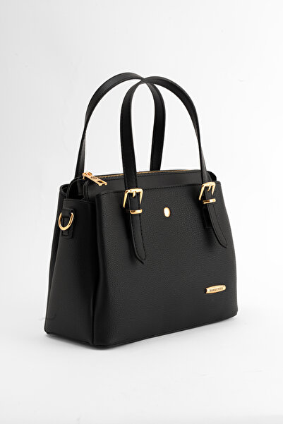 macsoo Women's Brown Lock Detailed Set of 2 Shoulder Bag and Makeup Bag