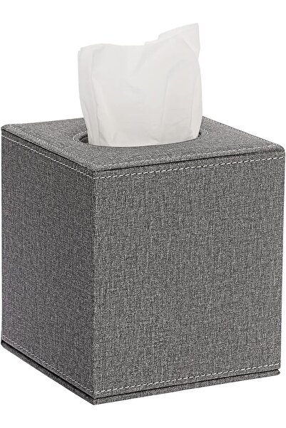 SUMNACON Square Leather Tissue Box Cover - Elegant Tissue Holder with Magneti...