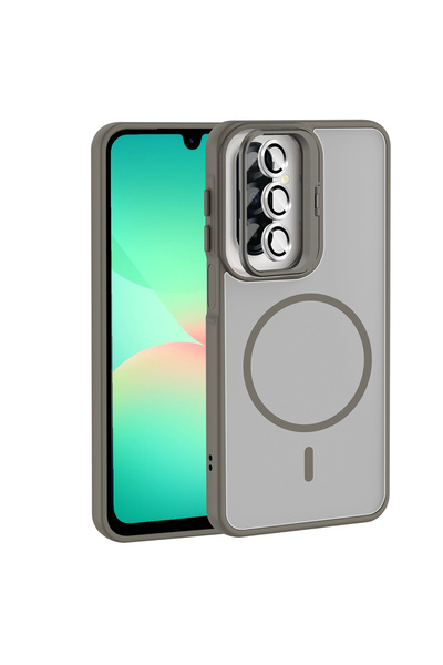 Kılıfist Galaxy A17 Case Klfs Etro Cover with Stand and Camera Lens Gift - Gray