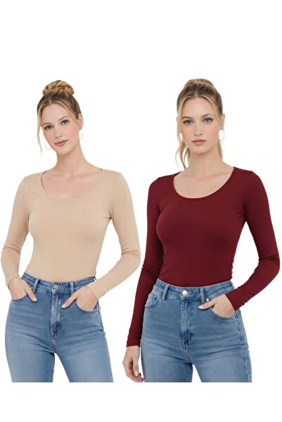 MODARENGİN Women's Long Sleeve Ballerina Collar Blouse-Casual Stylish Design