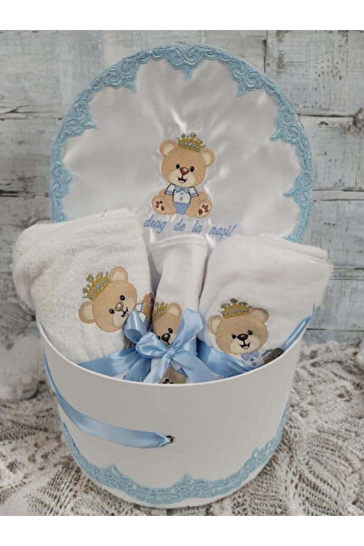 OBSIDION Σετ βάπτισης HAPPY - σε κουτί - γαλάζιο αρκουδάκι