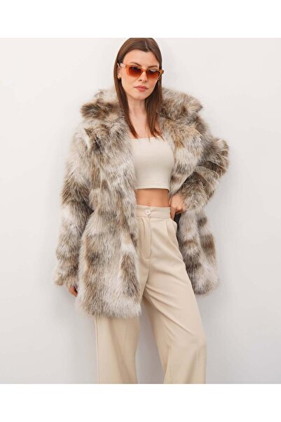 CELİORA STYLE Kadın Uzun Kürk Kaban – Önden Çıtçıtlı, Yumuşak Dokulu, Şık ve ...