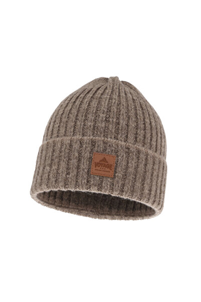 OEM Men's winter hat Benet, Merino wool, Brown color, Universal size 55-60