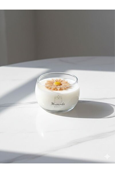Mumoda Candle House Dekoratif Mum Papatyalı Bardak Mum
