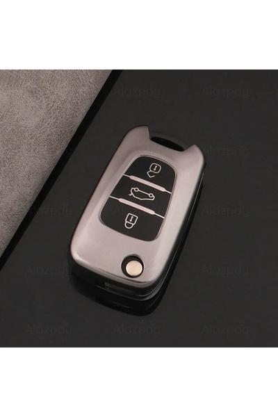 Alazpay Hyundai I20 Ix20 I30 Ix35 Elantra Titan Gray Tpu Key Case Cover