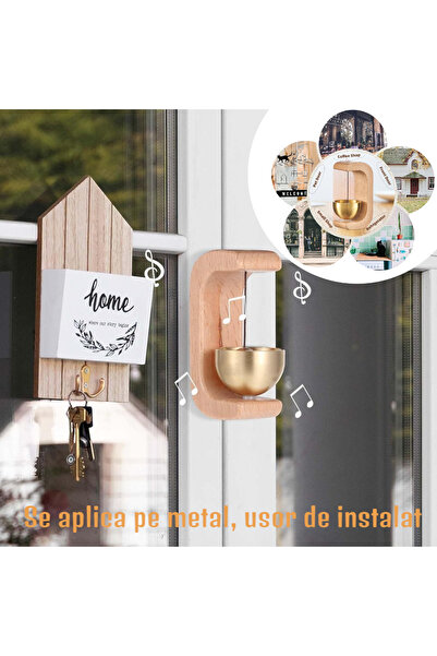 OEM Magnetic doorbell made of beech wood for opening the door, manual doorbel...