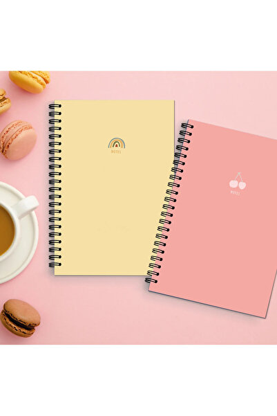 Pink notes A5 Spiralli Okul Defteri 80 Yaprak 2'li Set - Çizgili Defter A5 Bo...